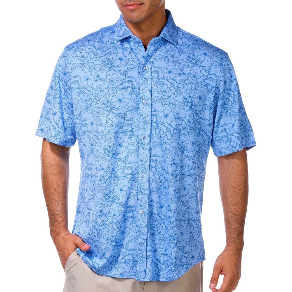 Tailorbyrd Mens Tropical Floral Modal Blend Button Down Shirt NEW